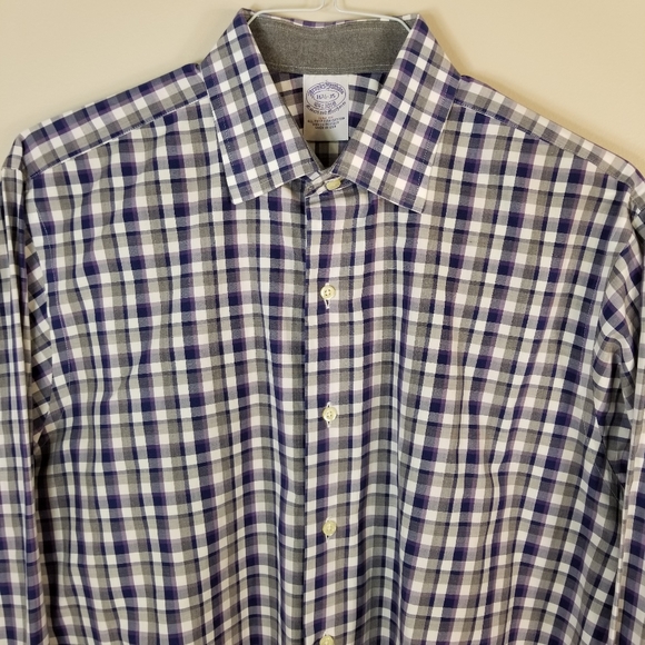 Brooks Brothers Slim Fit Gingham Dress Shirt 16.5 - Picture 4 of 16